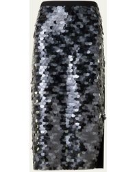 Akris Punto - Mix Media Lasercut Dot Sequined Midi Skirt - Lyst