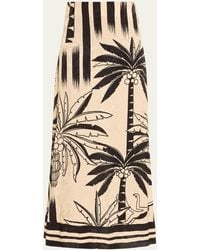 Johanna Ortiz - Dusty Trail Palm Tree Print Midi Skirt - Lyst