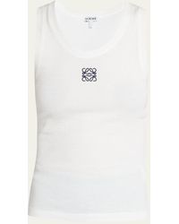 Loewe - Anagram-embroidered Stretch-cotton Tank Top - Lyst