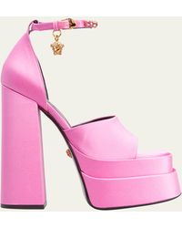 Versace - Medusa Crystal Ankle-strap Platform Sandals - Lyst