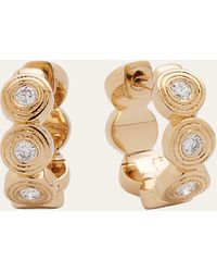 Sydney Evan - 14k Yellow Gold Fluted Huggie Earrings With Diamonds - Lyst