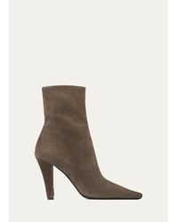 Saint Laurent - 95Mm Jill Suede Ankle Booties - Lyst
