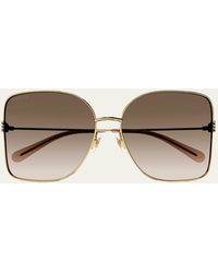Gucci - Gradient GG Metal & Acetate Butterfly Sunglasses - Lyst