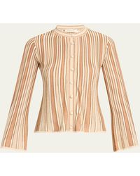 Zimmermann - Crush Metallic Stripe Cardigan - Lyst