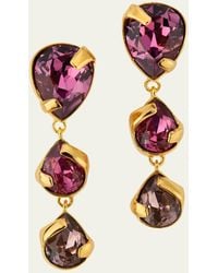 Oscar de la Renta - Pear Rhinestone Drop Earrings - Lyst