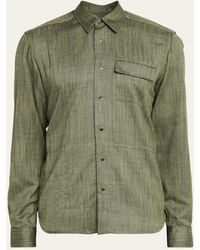 Kiton - Herringbone Cashmere And Wool Snap-Front Overshirt - Lyst