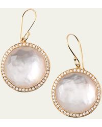 Ippolita - Round Drop Earrings In 18k Gold With Diamonds - Lyst