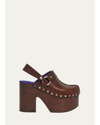 Chloé - 115Mm Talis Studded Leather Platform Clogs - Lyst