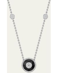 Bhansali - 18k White Gold 10mm Halo Pendant Necklace With Diamonds - Lyst