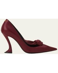 Lanvin - 100Mm Leather Bow Pumps - Lyst