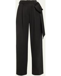 Simone Rocha - Pleated Straight-leg Trousers With Pressed Rose Detail - Lyst