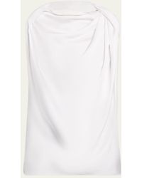 Michael Kors - Sleeveless Draped High-Neck Blouse - Lyst