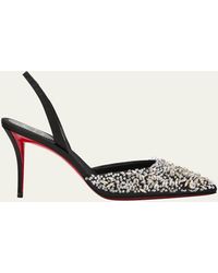 Christian Louboutin - Queenissima Embellished Red Sole Slingback Pumps - Lyst