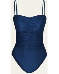 L'Agence - Aubrey Shimmer Ruched One-piece Swimsuit - Lyst