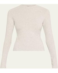 Skims - Cotton Jersey Long-Sleeve Crewneck T-Shirt - Lyst