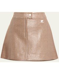 Courreges - Re-edition Checked Print Vinyl Mini Skirt - Lyst