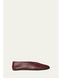 The Row - Stella Leather Slippers - Lyst