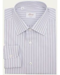 Brioni - Giza 87 Cotton Multi-Stripe Dress Shirt - Lyst