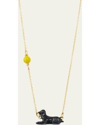 Aliita - Perrito Enamel Pendant Necklace In 9k Gold - Lyst