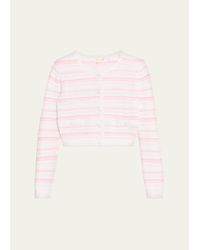 LoveShackFancy - Dessa Striped Crochet Cardigan - Lyst
