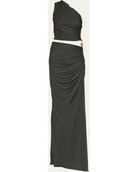 Bottega Veneta - Ruched One-shoulder Gown With Knot Detail - Lyst