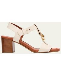 Ulla Johnson - Milla Leather Ring T-Strap Block-Heel Sandals - Lyst