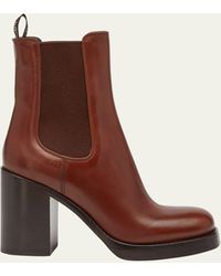 Prada - Leather Heeled Chelsea Boots - Lyst