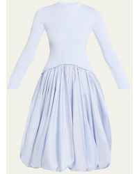 Jonathan Simkhai - Kenlie Long-Sleeve Bubble Midi Dress - Lyst
