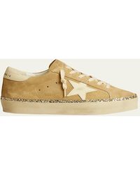 Golden Goose - Hi Star Suede Glitter Low-Top Sneakers - Lyst
