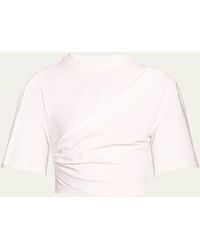 Jonathan Simkhai - Maven Short-sleeve Draped Organic Cotton Top - Lyst