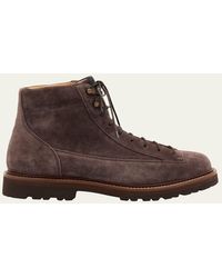 Brunello Cucinelli - Suede Urban Hiker Boots - Lyst