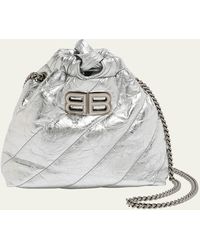 Balenciaga - Crush Xs Metallic Quilted Bucket Bag - Lyst