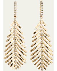 Sidney Garber - 18k Yellow Gold Plume Earrings With Diamonds - Lyst