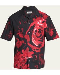 Alexander McQueen - Floral Wax Seal Print Camp Shirt - Lyst