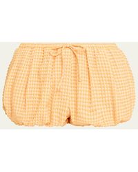 Jonathan Simkhai - Addie Textured Gingham Bubble Shorts - Lyst