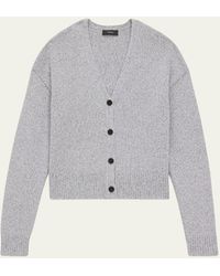 Theory - Cropped Cashmere And Wool Boucle Cardigan - Lyst