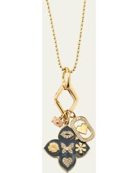 Sydney Evan - 14k Yellow Gold Enamel Icon Moroccan Flower Pendant Necklace With Diamonds - Lyst