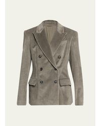 Brunello Cucinelli - Corduroy Double-Breasted Suit-Type Jacket - Lyst