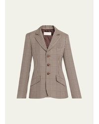 6397 - Plaid Double-Face Wool Blazer - Lyst