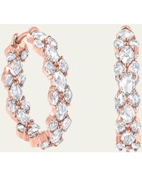 64 Facets - 18k Rose Gold Mini Hoop Earrings With Diamond Columns - Lyst