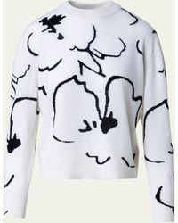 Akris - Sketched Abraham Flower Intarsia Cashmere Sweater - Lyst
