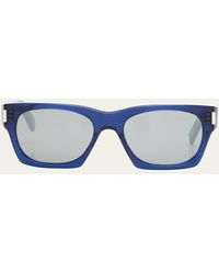 Saint Laurent - Sl 4020 Rectangle Acetate Sunglasses - Lyst