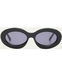 Karen Walker - Beveled Acetate Oval Sunglasses - Lyst