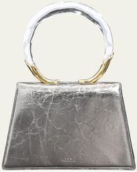 Alexis - Quad Cracked Metallic Ring Top-handle Bag - Lyst