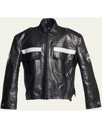 Balenciaga - Oversized Leather Uniform Jacket - Lyst