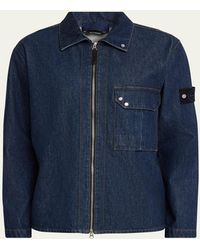 Stone Island - Denim Overshirt - Lyst