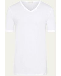 Hanro - Ultralight Cotton V-neck T-shirt - Lyst