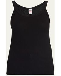 RE/DONE - Ribbed Scoop-Neck Fitted Tank - Lyst