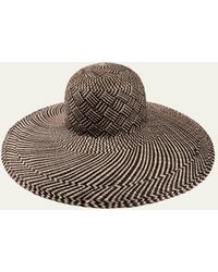Barbisio - Amos Patterned Straw Large-brim Hat - Lyst