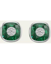 Bhansali - One Collection 10mm Cushion Earrings With White Gold Bezel - Lyst